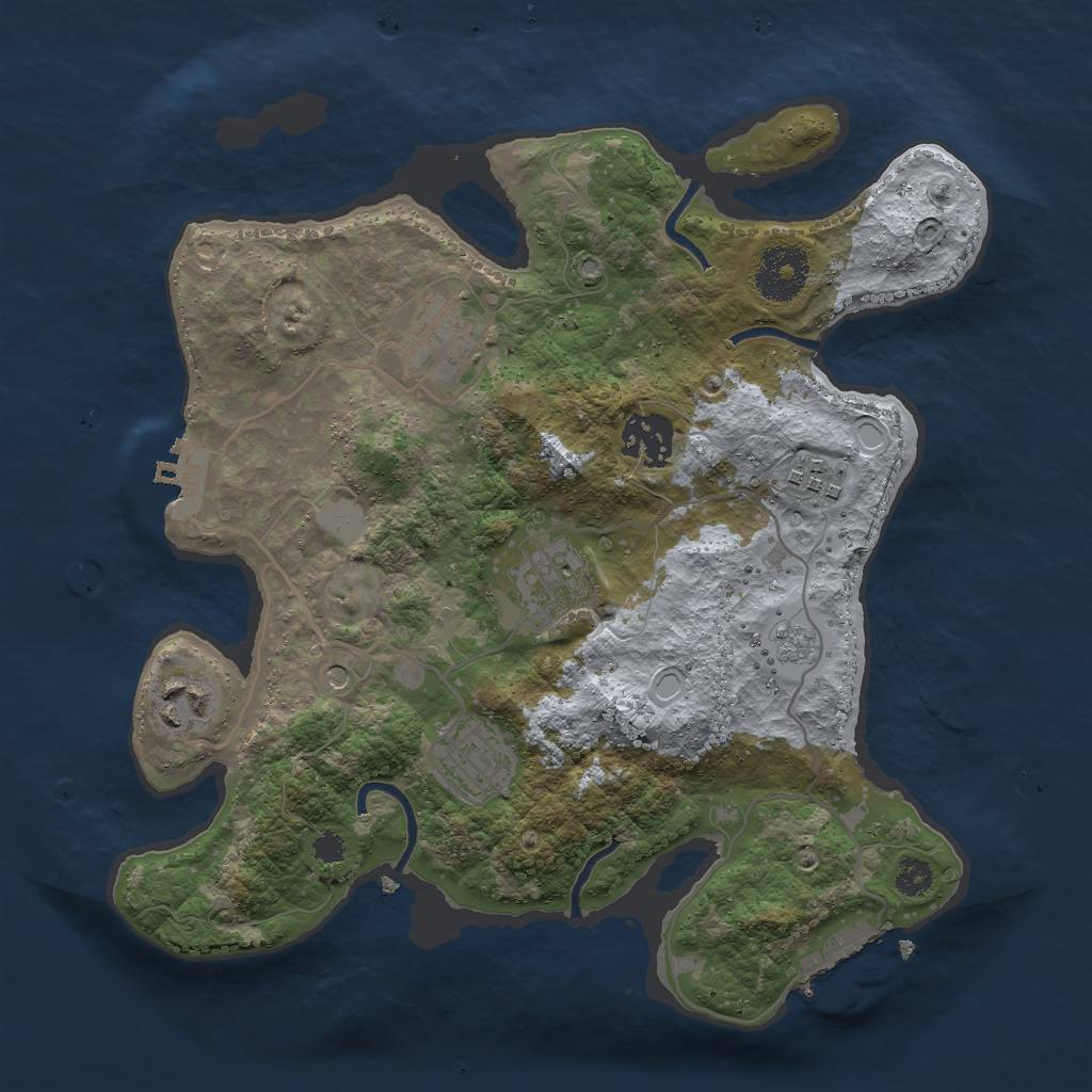 Rust Map: Procedural Map, Size: 3000, Seed: 24699, 13 Monuments