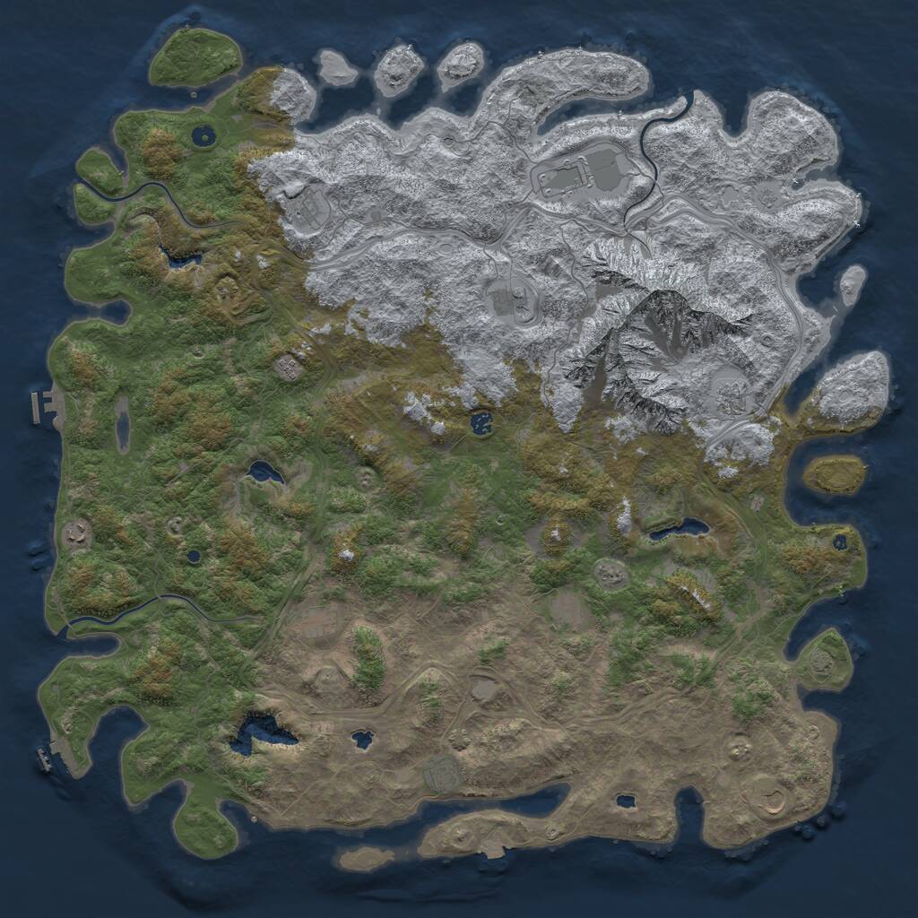 Rust Map: Procedural Map, Size: 6000, Seed: 55898462, 17 Monuments