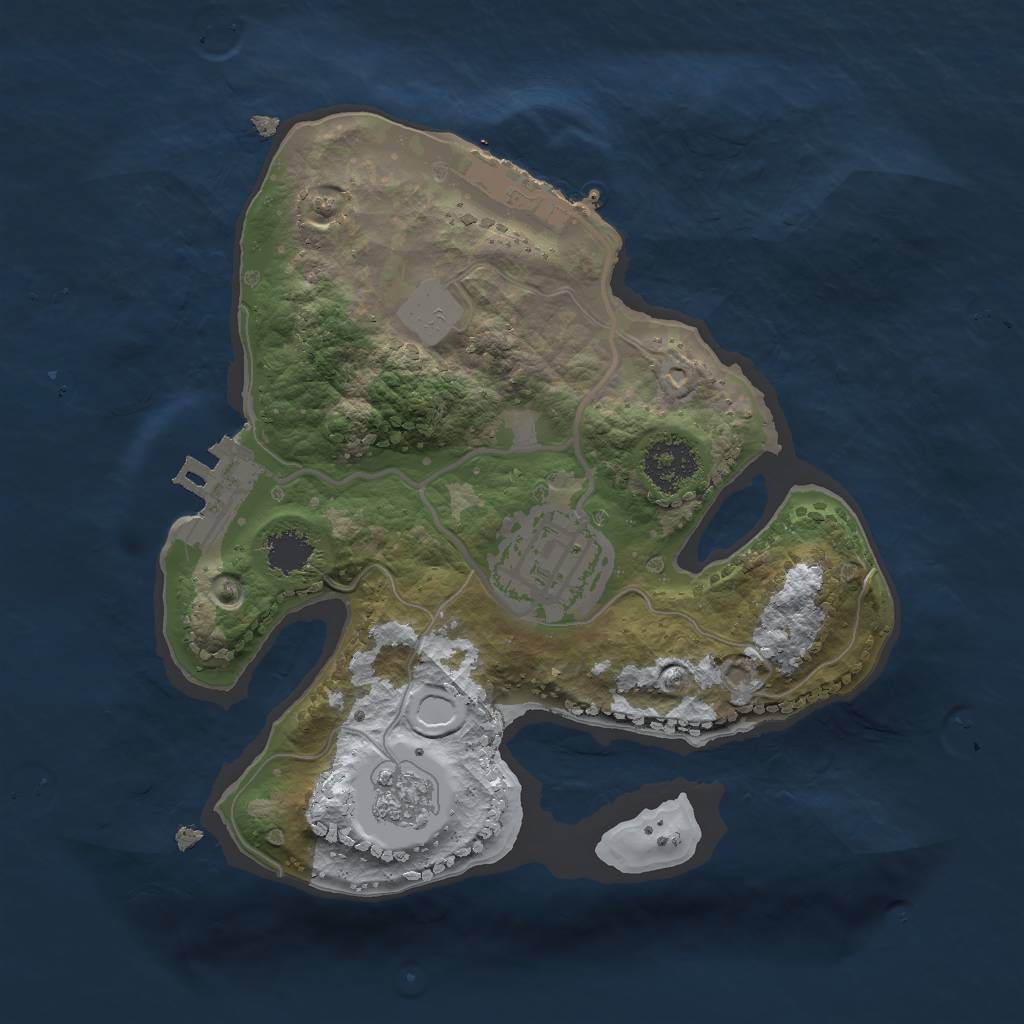 Rust Map: Procedural Map, Size: 2000, Seed: 1210965225, 9 Monuments