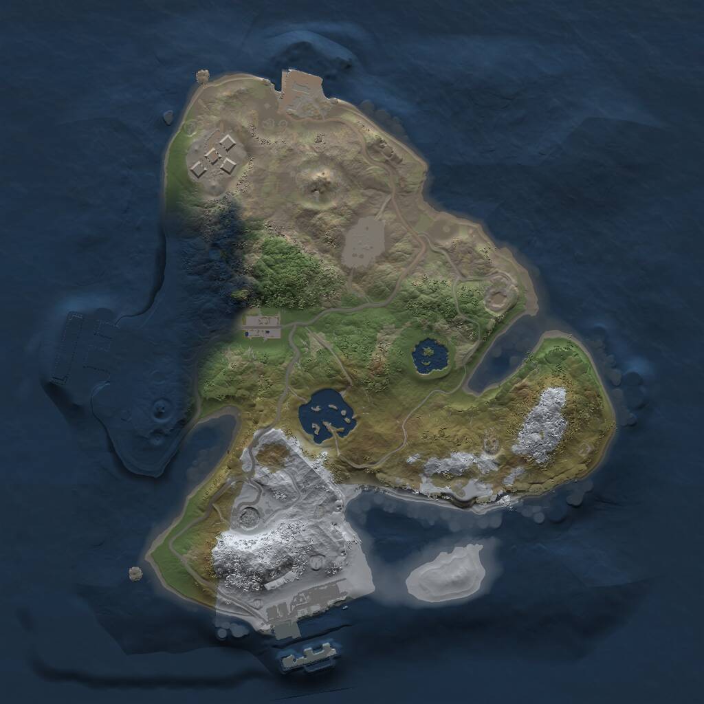 Rust Map: Procedural Map, Size: 2000, Seed: 1210965225, 6 Monuments