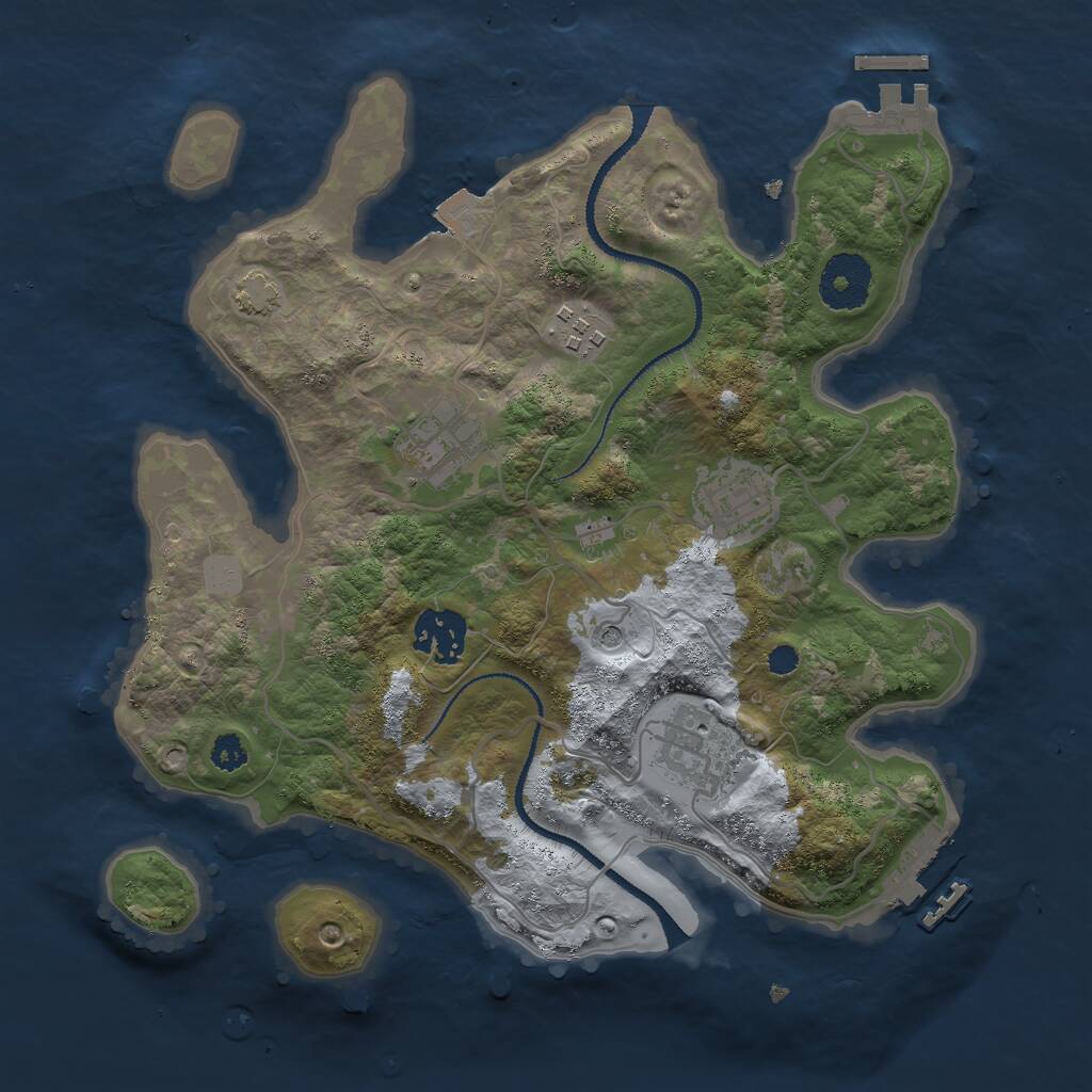Rust Map: Procedural Map, Size: 3000, Seed: 815230668, 10 Monuments