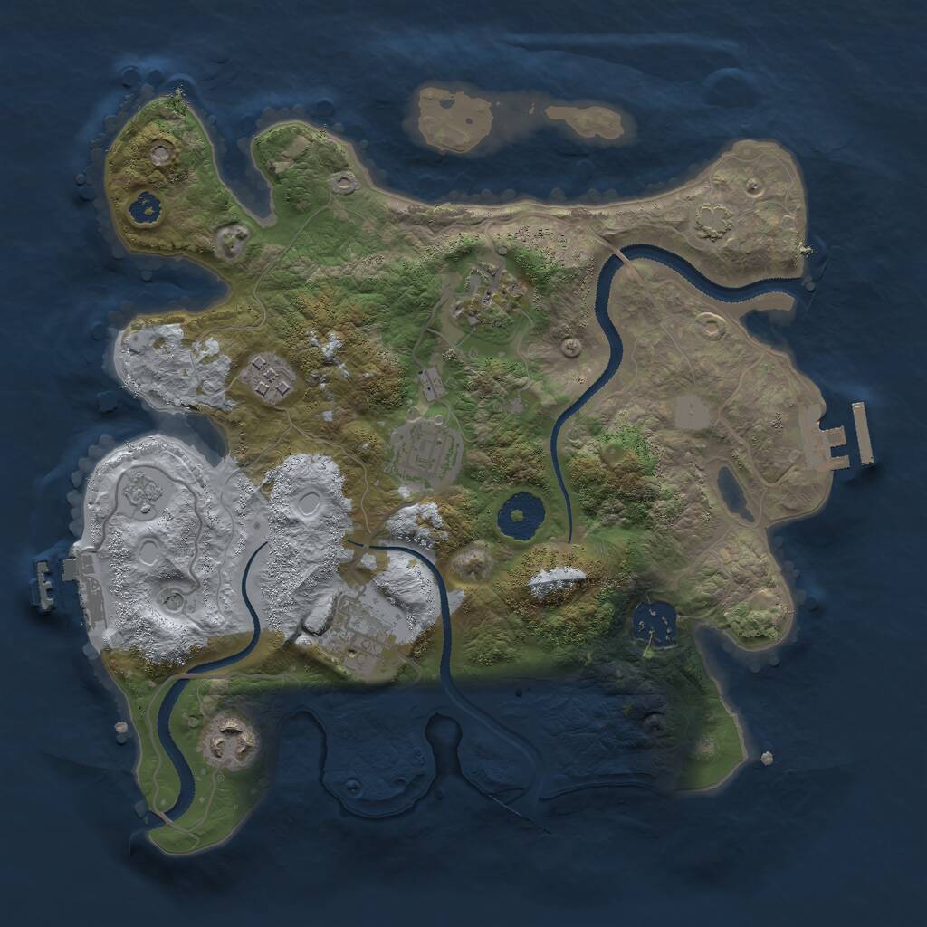Rust Map: Procedural Map, Size: 3000, Seed: 1348, 12 Monuments