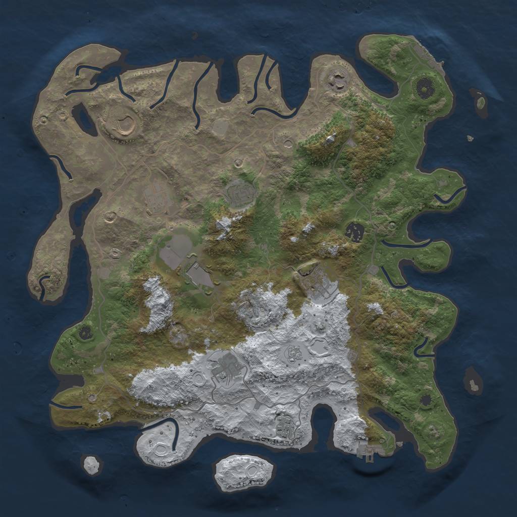 Rust Map: Procedural Map, Size: 4000, Seed: 167400249, 18 Monuments