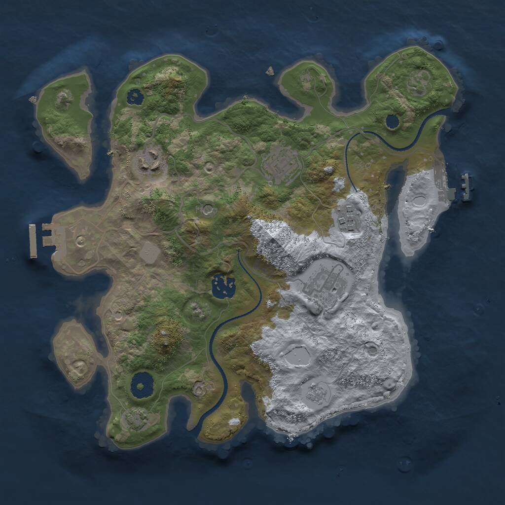 Rust Map: Procedural Map, Size: 3000, Seed: 7153, 11 Monuments