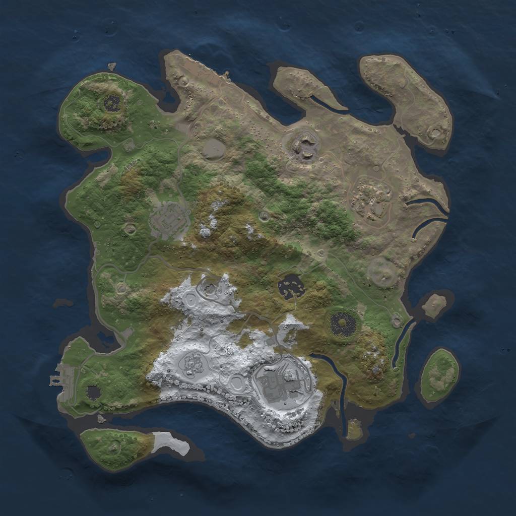 Rust Map: Procedural Map, Size: 3000, Seed: 1329434725, 14 Monuments