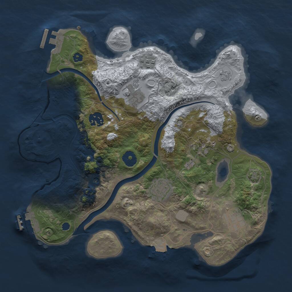 Rust Map: Procedural Map, Size: 3000, Seed: 17161, 12 Monuments