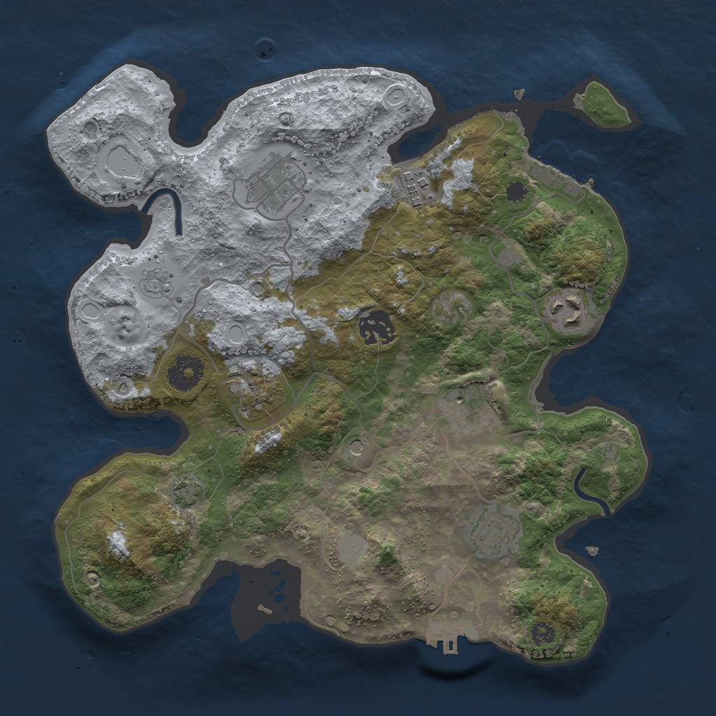 Rust Map: Procedural Map, Size: 3000, Seed: 1661264457, 15 Monuments