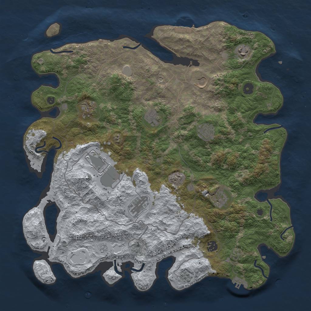 Rust Map: Procedural Map, Size: 4200, Seed: 43626345, 19 Monuments