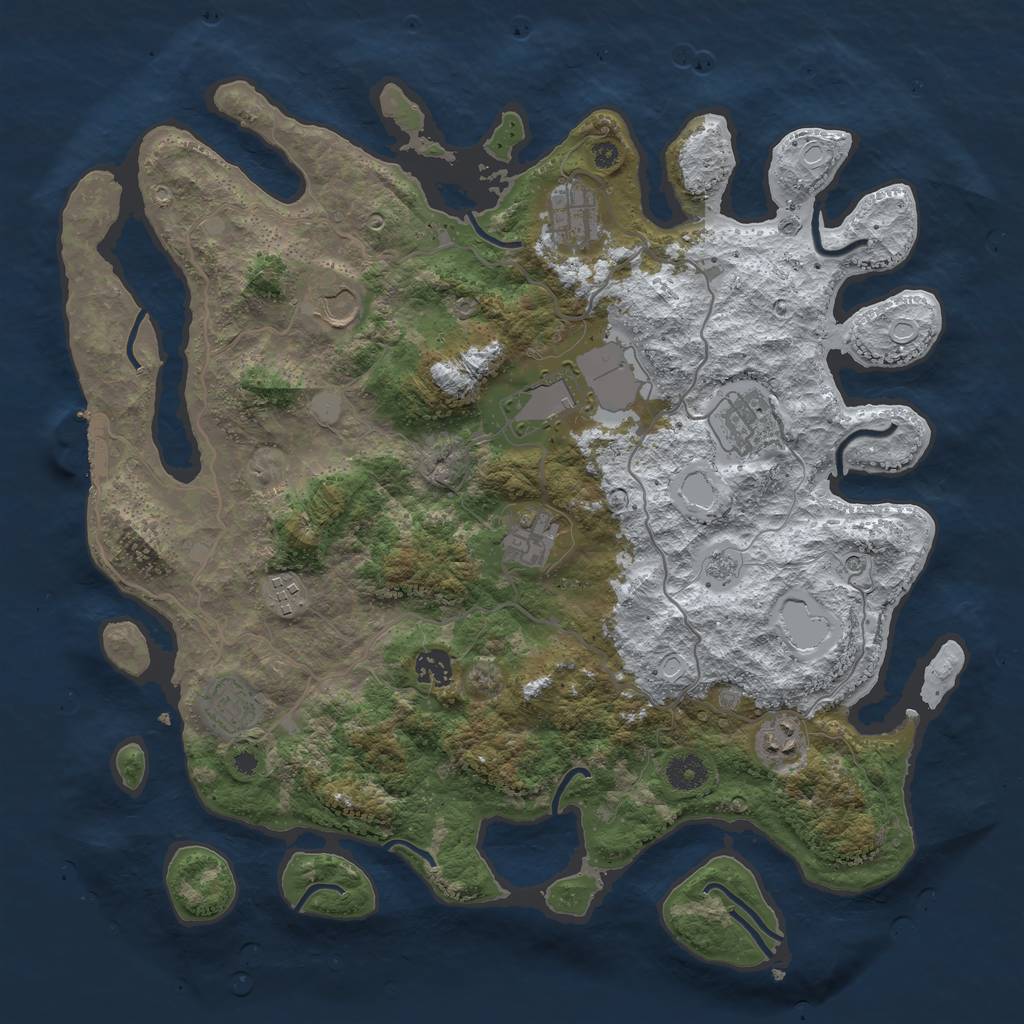 Rust Map: Procedural Map, Size: 4000, Seed: 59967832, 17 Monuments