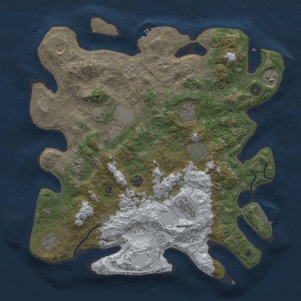 Rust Map: Procedural Map, Size: 4000, Seed: 2846, 19 Monuments