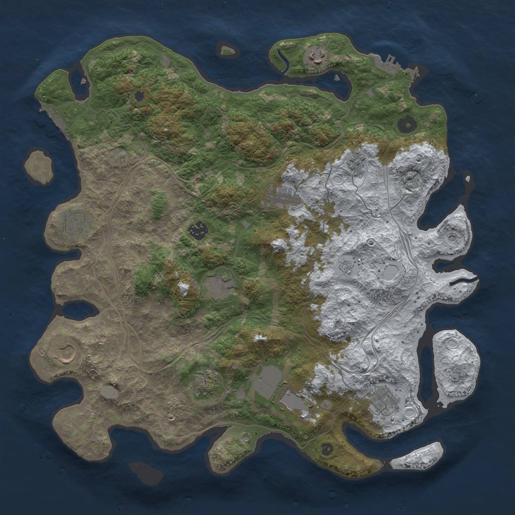 Rust Map: Procedural Map, Size: 4250, Seed: 186928, 19 Monuments