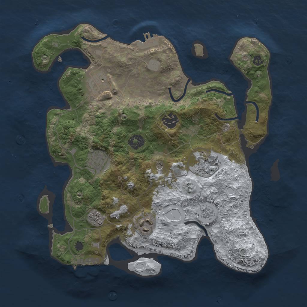 Rust Map: Procedural Map, Size: 3000, Seed: 37744142, 15 Monuments