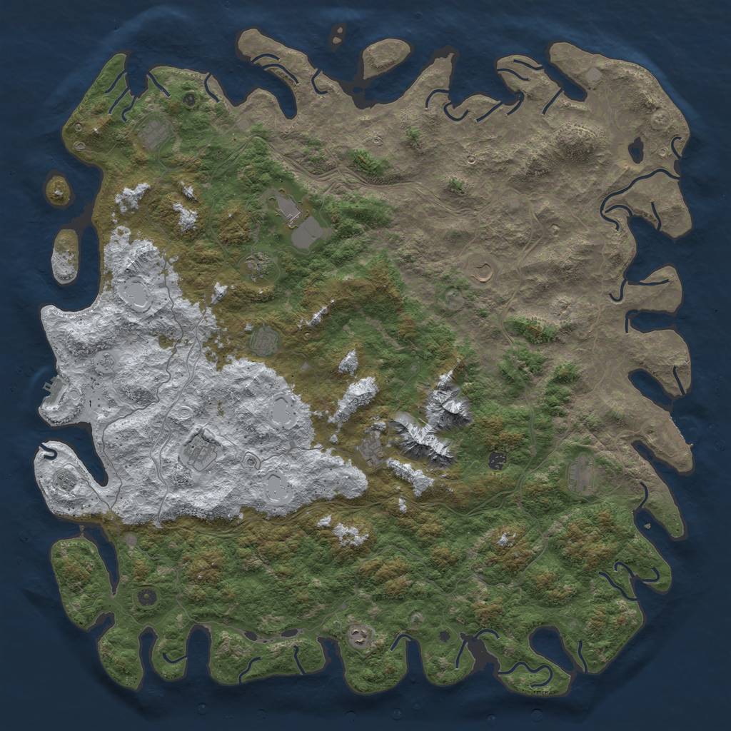 Rust Map: Procedural Map, Size: 6000, Seed: 4576347, 20 Monuments