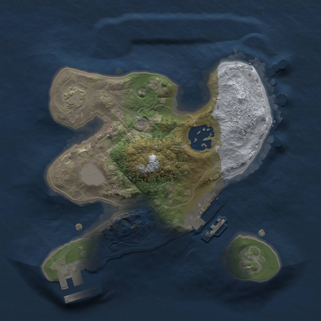 Rust Map: Procedural Map, Size: 1850, Seed: 707689539, 5 Monuments