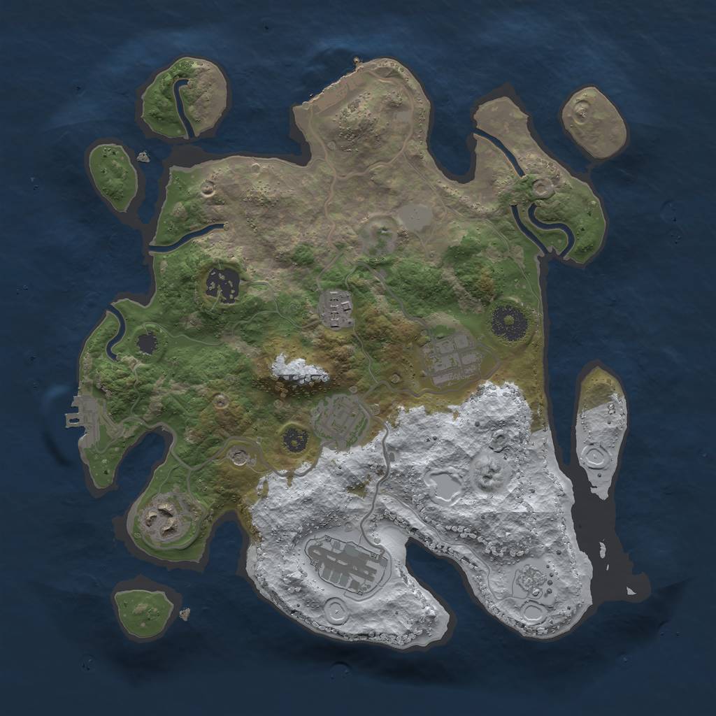 Rust Map: Procedural Map, Size: 3000, Seed: 492548642, 15 Monuments