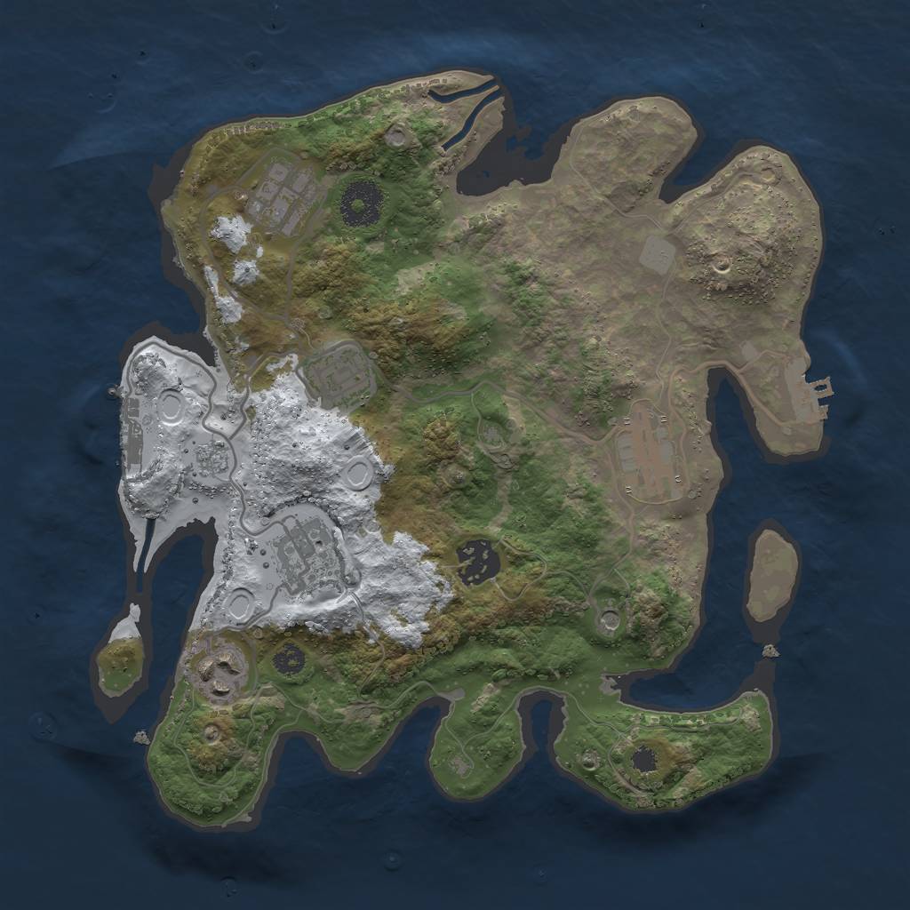 Rust Map: Procedural Map, Size: 3000, Seed: 66666, 15 Monuments