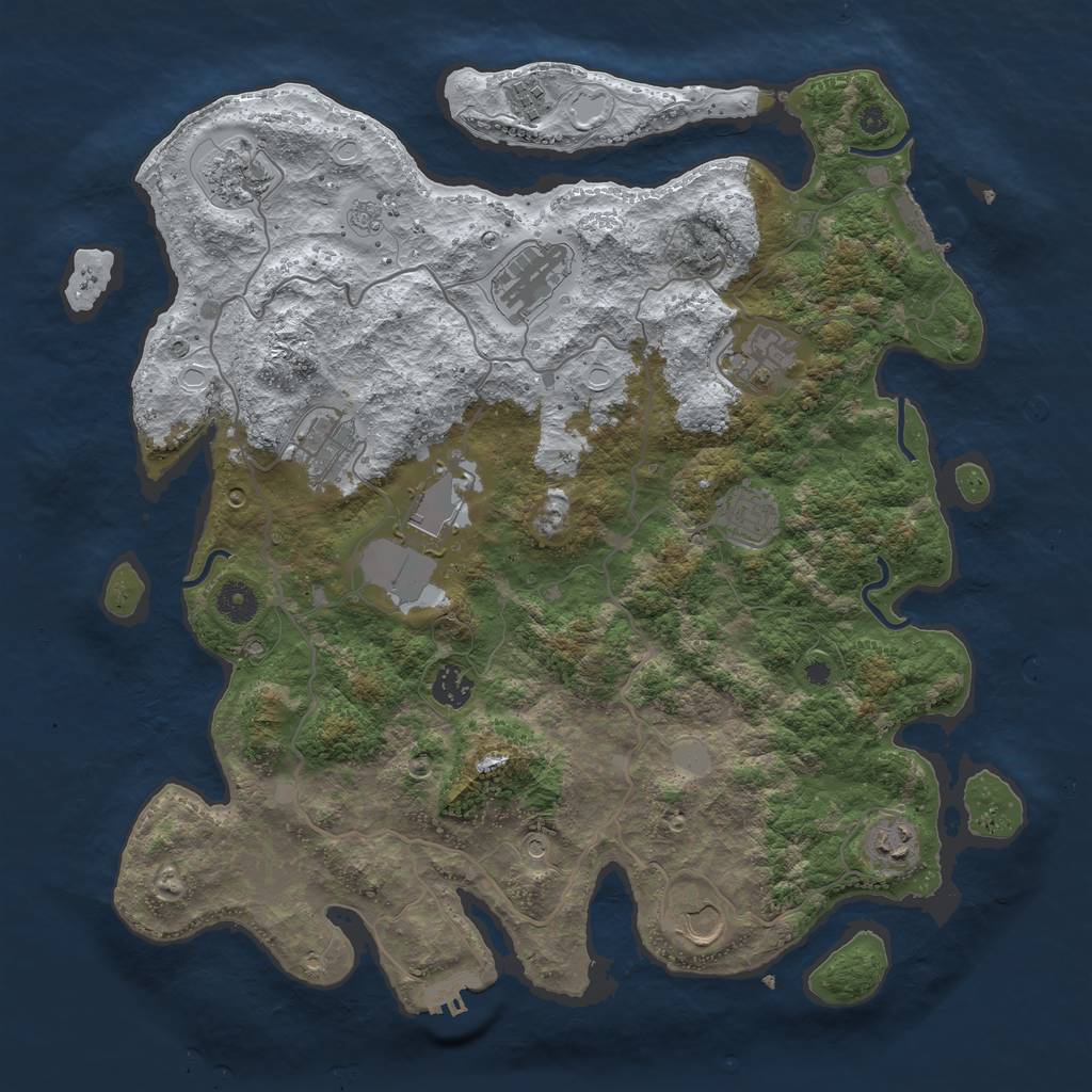 Rust Map: Procedural Map, Size: 4000, Seed: 898625, 19 Monuments