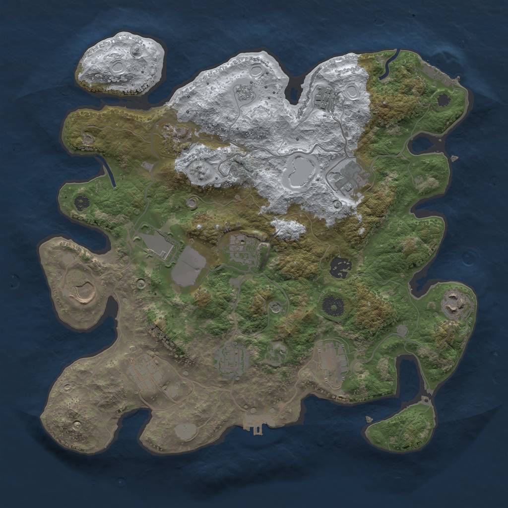 Rust Map: Procedural Map, Size: 3500, Seed: 1589404594, 20 Monuments