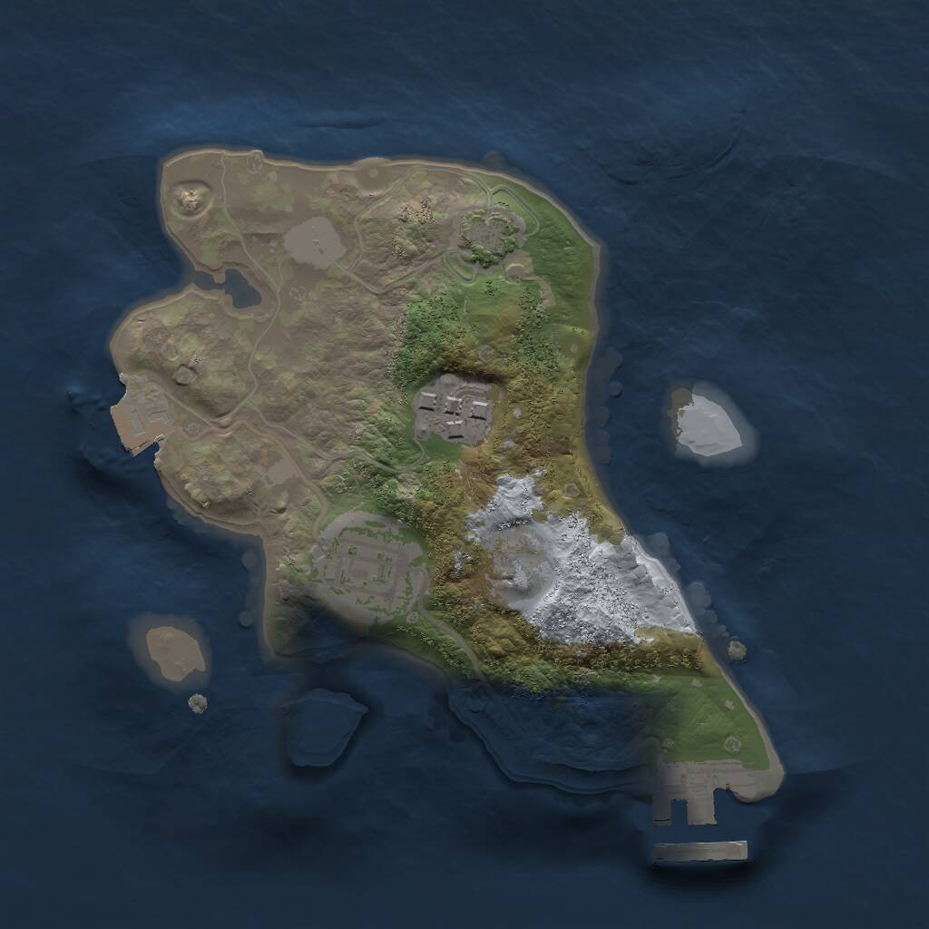 Rust Map: Procedural Map, Size: 2000, Seed: 22778704, 5 Monuments
