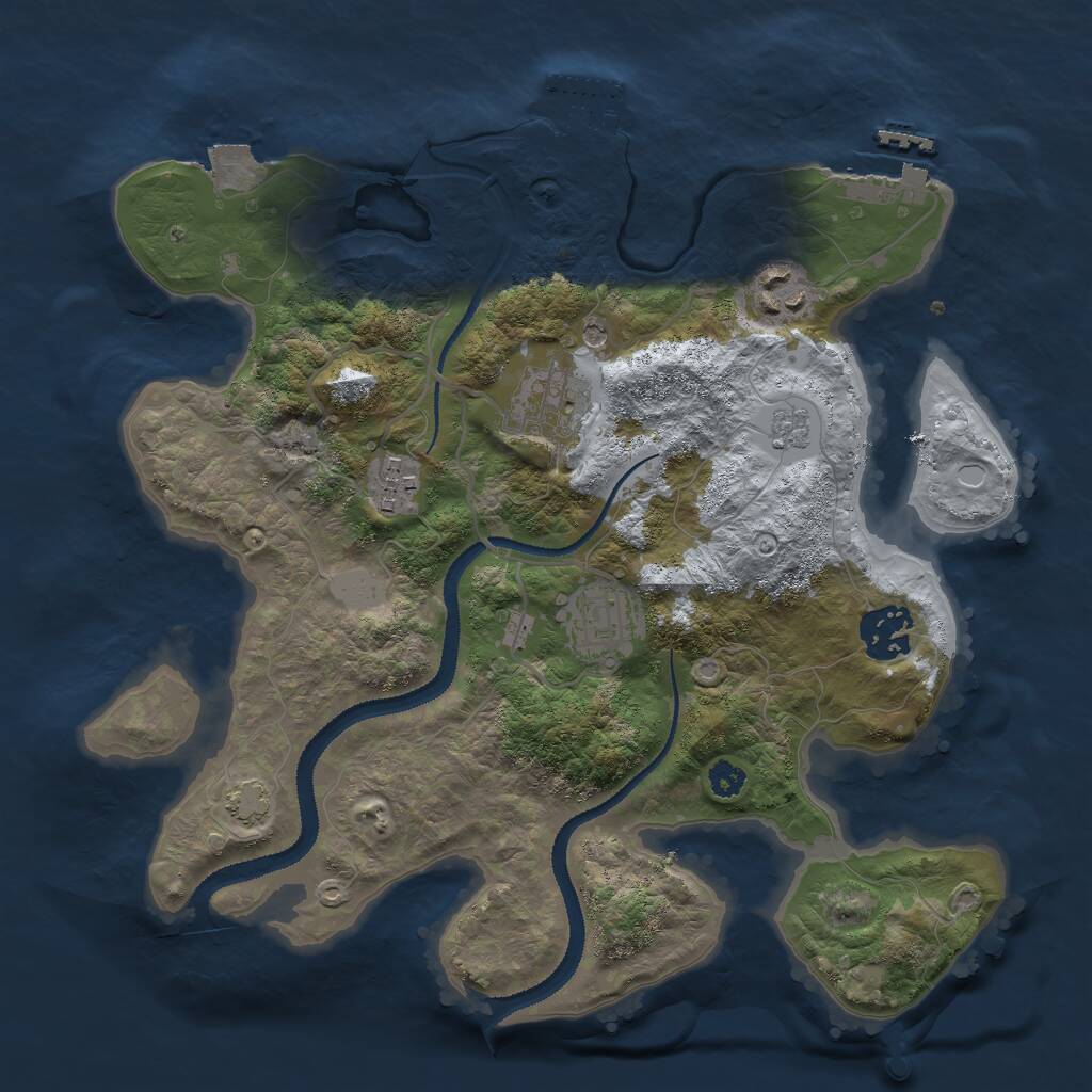 Rust Map: Procedural Map, Size: 3000, Seed: 15967, 11 Monuments