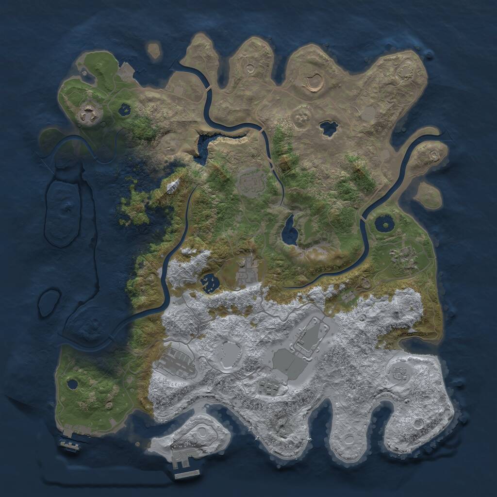 Rust Map: Procedural Map, Size: 4000, Seed: 581475, 15 Monuments