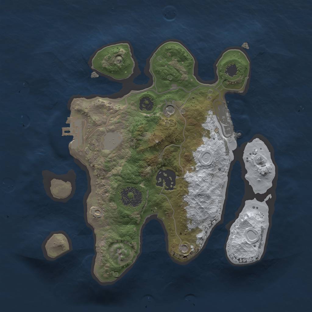 Rust Map: Procedural Map, Size: 2200, Seed: 2136659203, 9 Monuments