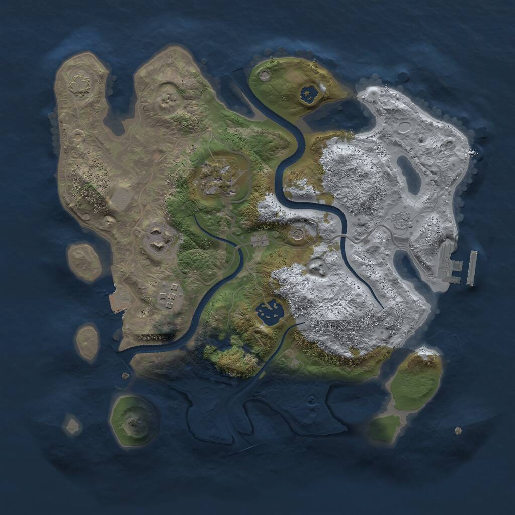 Rust Map: Procedural Map, Size: 3000, Seed: 59967832, 9 Monuments
