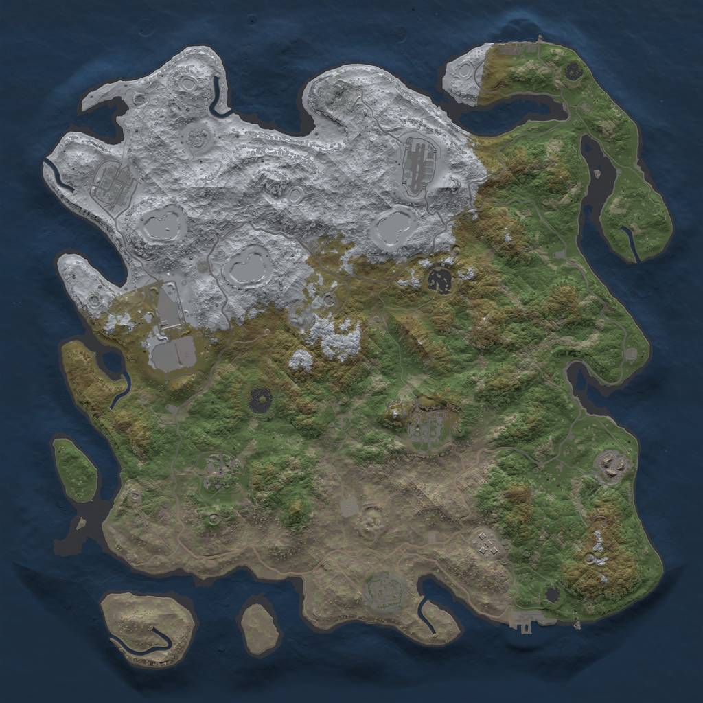 Rust Map: Procedural Map, Size: 4200, Seed: 21748, 18 Monuments