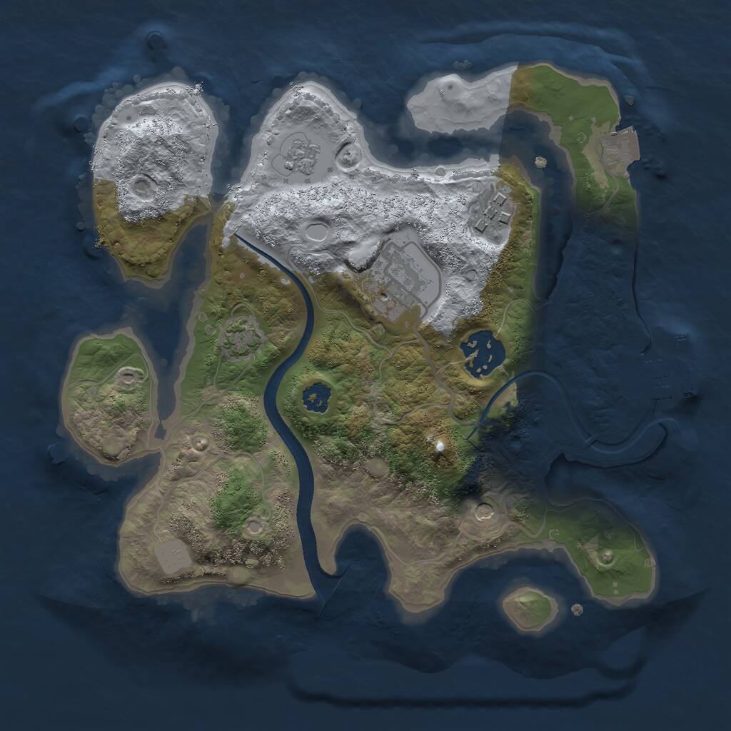 Rust Map: Procedural Map, Size: 2500, Seed: 420420420, 8 Monuments