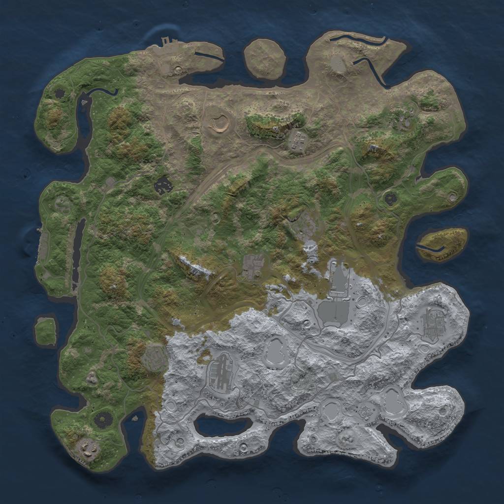 Rust Map: Procedural Map, Size: 4300, Seed: 816756221, 20 Monuments