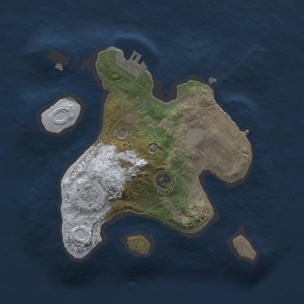Rust Map: Procedural Map, Size: 2000, Seed: 35244, 9 Monuments