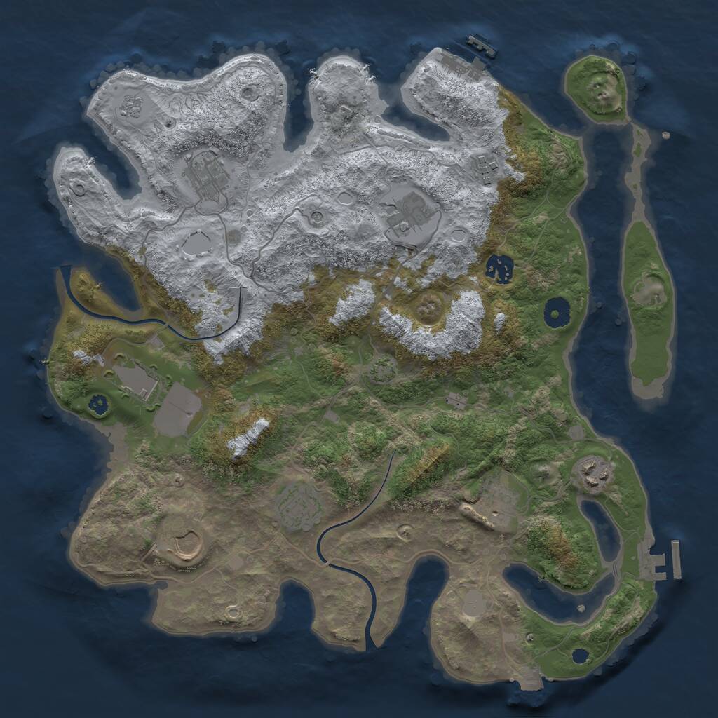 Rust Map: Procedural Map, Size: 3700, Seed: 874195411, 15 Monuments