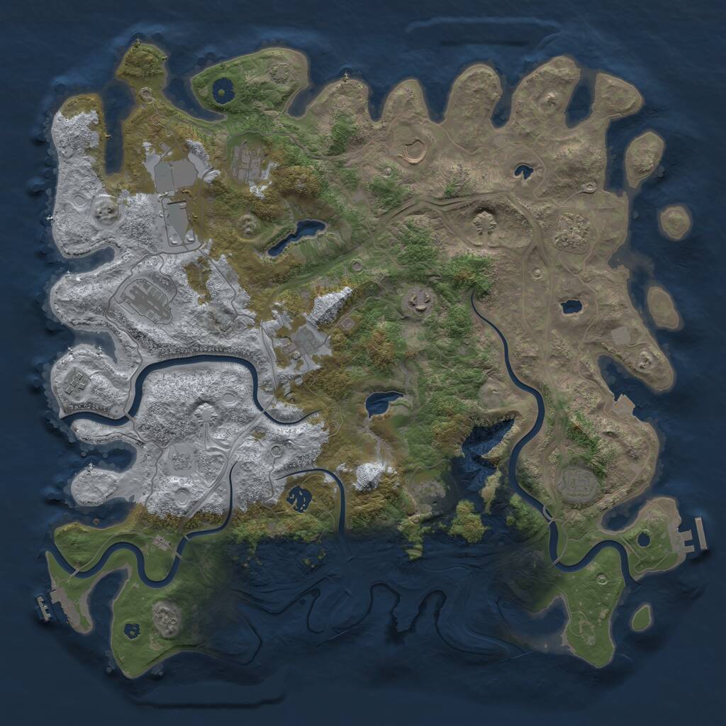 Rust Map: Procedural Map, Size: 4500, Seed: 880003932, 17 Monuments