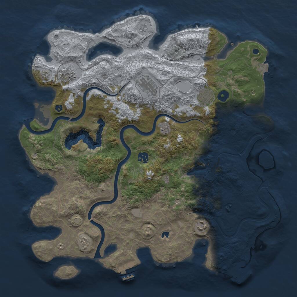 Rust Map: Procedural Map, Size: 4000, Seed: 360581789, 12 Monuments