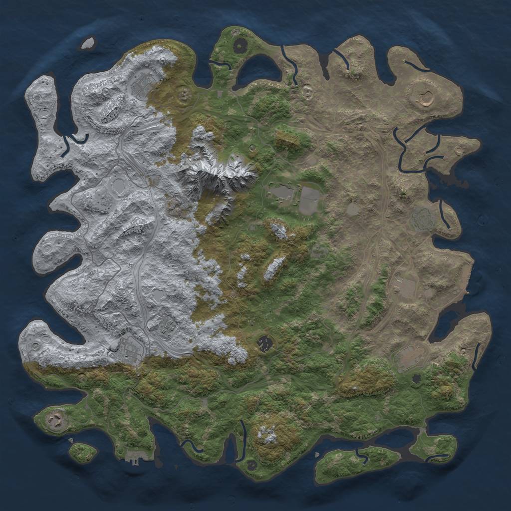 Rust Map: Procedural Map, Size: 5000, Seed: 1876885857, 19 Monuments