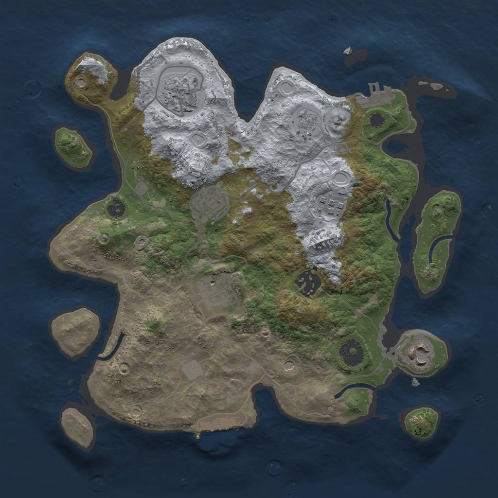 Rust Map: Procedural Map, Size: 3000, Seed: 17715153, 15 Monuments