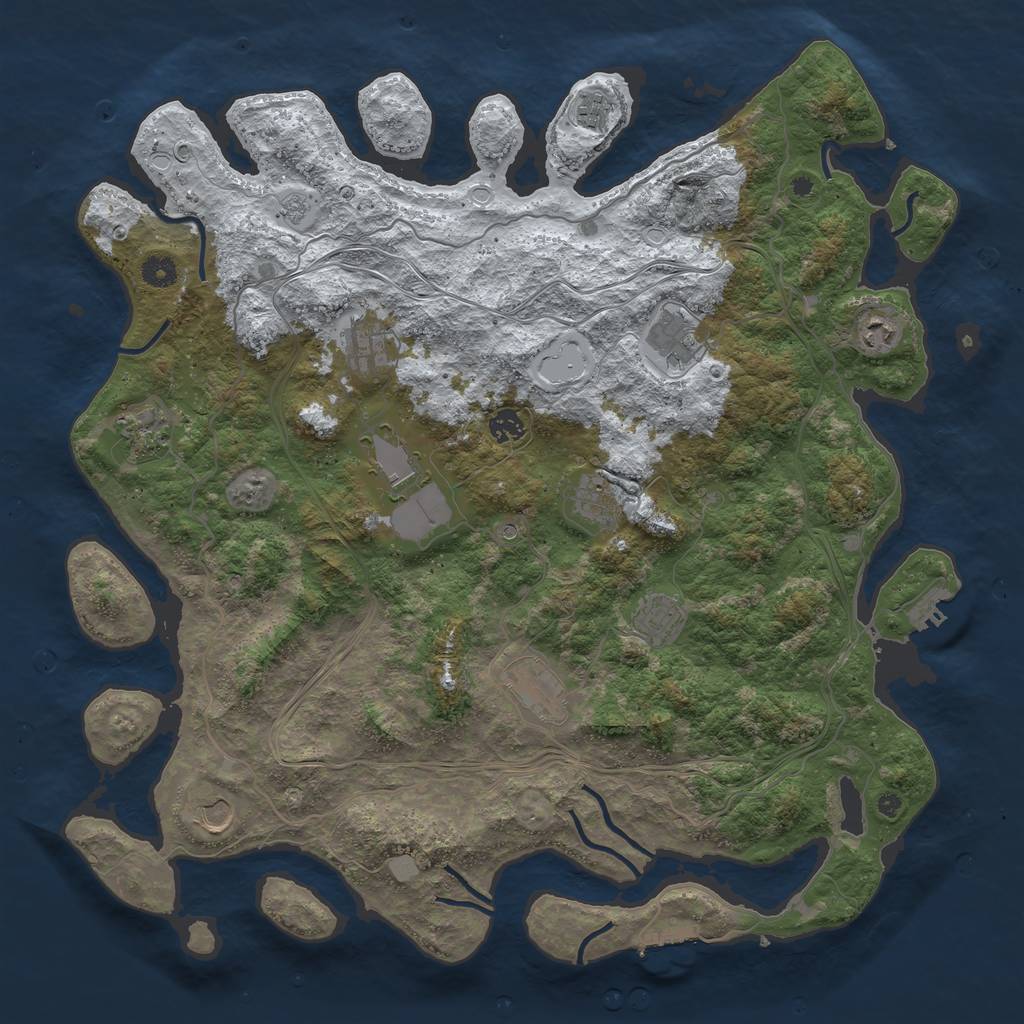 Rust Map: Procedural Map, Size: 4500, Seed: 923146107, 20 Monuments