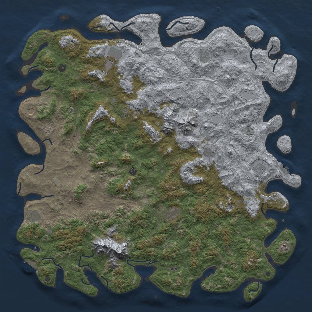 Rust Map: Procedural Map, Size: 6000, Seed: 682428392, 18 Monuments