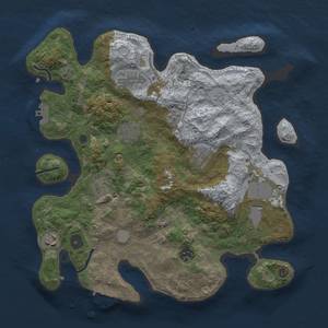 Thumbnail Rust Map: Procedural Map, Size: 3500, Seed: 1876427928, 17 Monuments