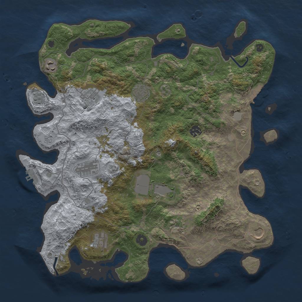 Rust Map: Procedural Map, Size: 4000, Seed: 131031, 19 Monuments