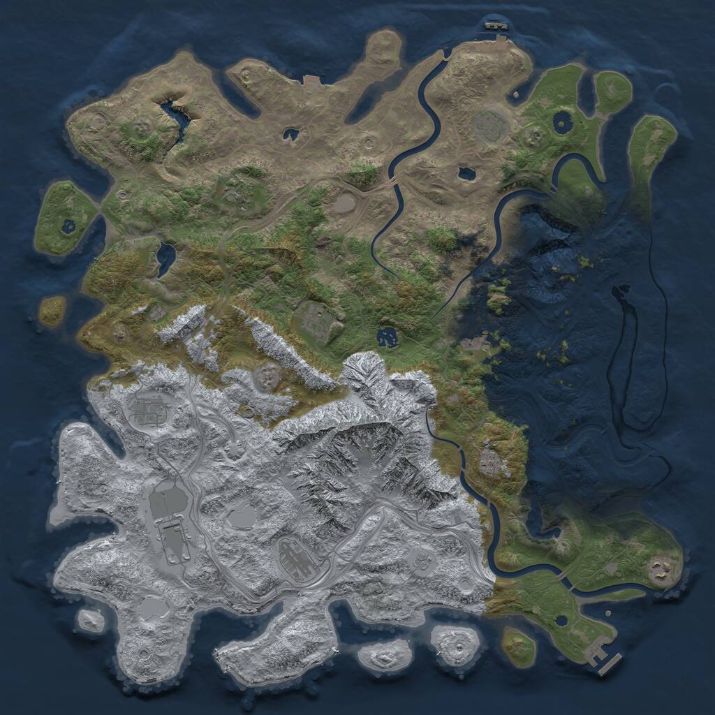 Rust Map: Procedural Map, Size: 5000, Seed: 738590153, 16 Monuments