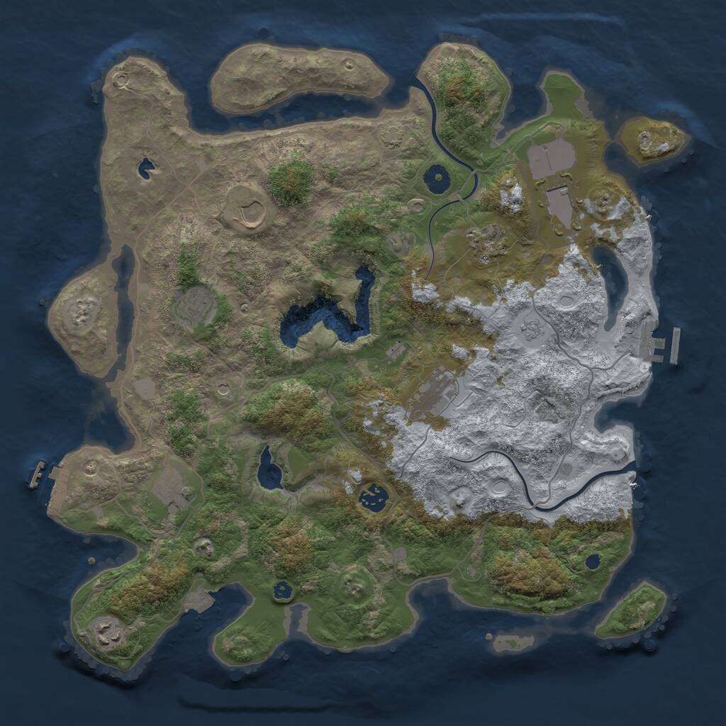 Rust Map: Procedural Map, Size: 4000, Seed: 748783, 14 Monuments