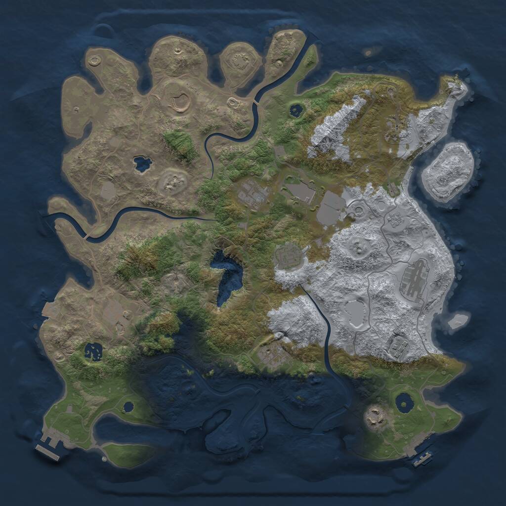 Rust Map: Procedural Map, Size: 4000, Seed: 853454, 17 Monuments