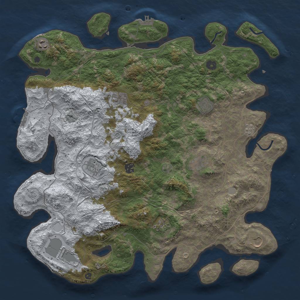 Rust Map: Procedural Map, Size: 4400, Seed: 27, 19 Monuments
