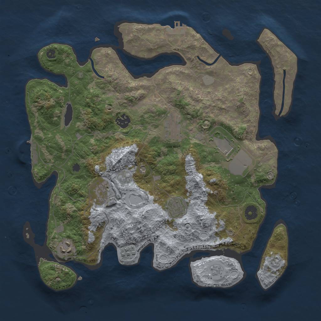 Rust Map: Procedural Map, Size: 3500, Seed: 2013514, 14 Monuments