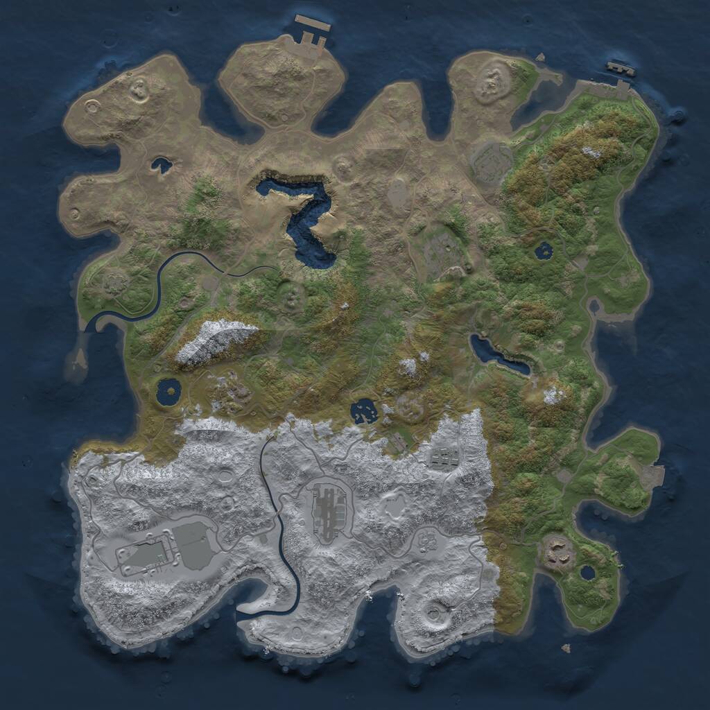 Rust Map: Procedural Map, Size: 4000, Seed: 1794559492, 14 Monuments