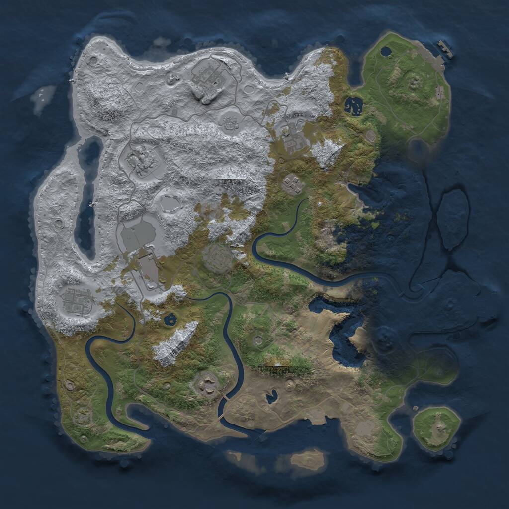 Rust Map: Procedural Map, Size: 4000, Seed: 715223800, 15 Monuments