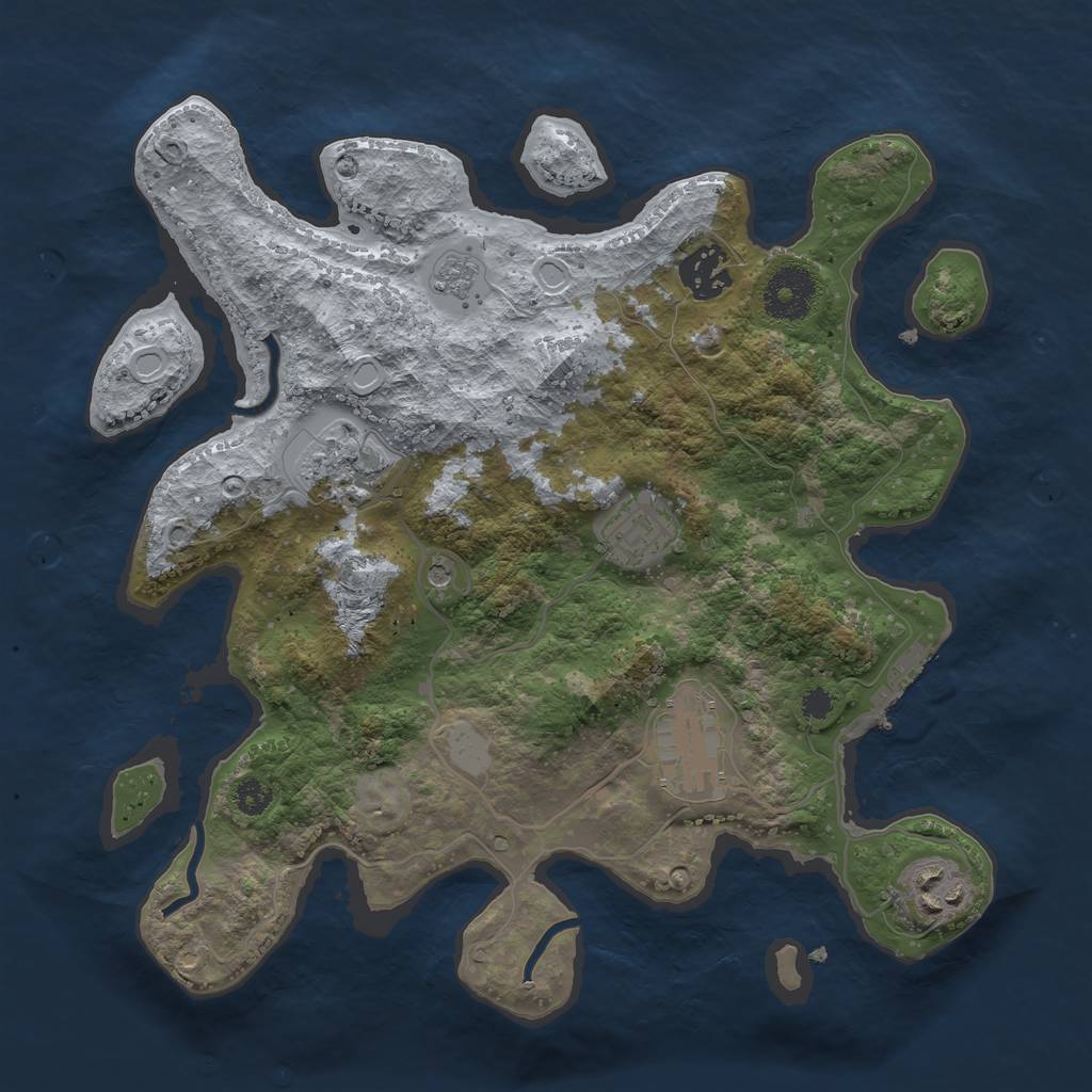 Rust Map: Procedural Map, Size: 3100, Seed: 1337549, 13 Monuments