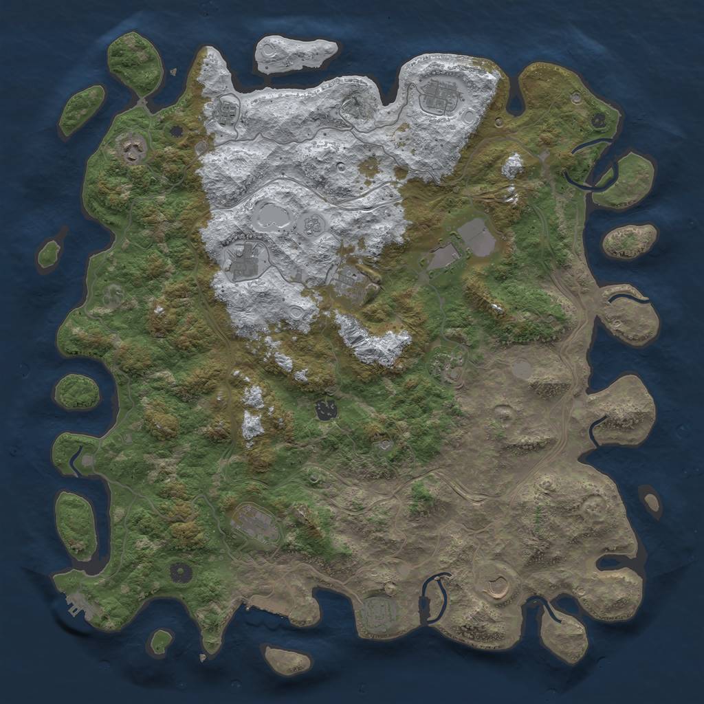 Rust Map: Procedural Map, Size: 4750, Seed: 434861294, 20 Monuments