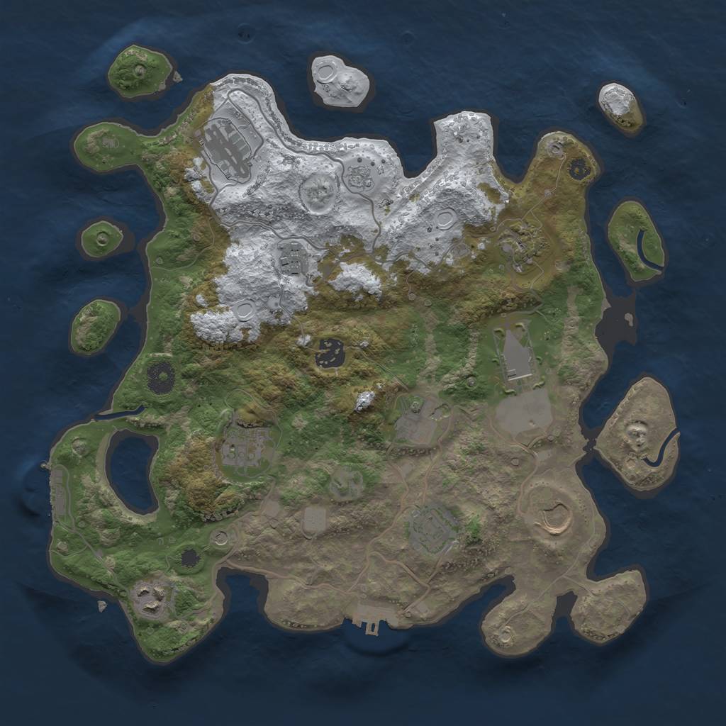 Rust Map: Procedural Map, Size: 3500, Seed: 211412948, 19 Monuments